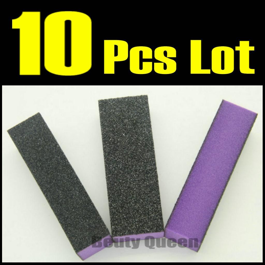 10 Pcs Lot Black Buffer Sanding Block File 3 way side Manicure Polish Nail Art Acrylic Gel FREE SHIP-image-95333045