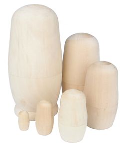 All'ingrosso-6pcs bambola matrioska giocattoli di legno giocattoli fatti a mano per bambini bambole di nidificazione bambola russa non verniciata modello regalo per bambini bambini giocattoli fai da te