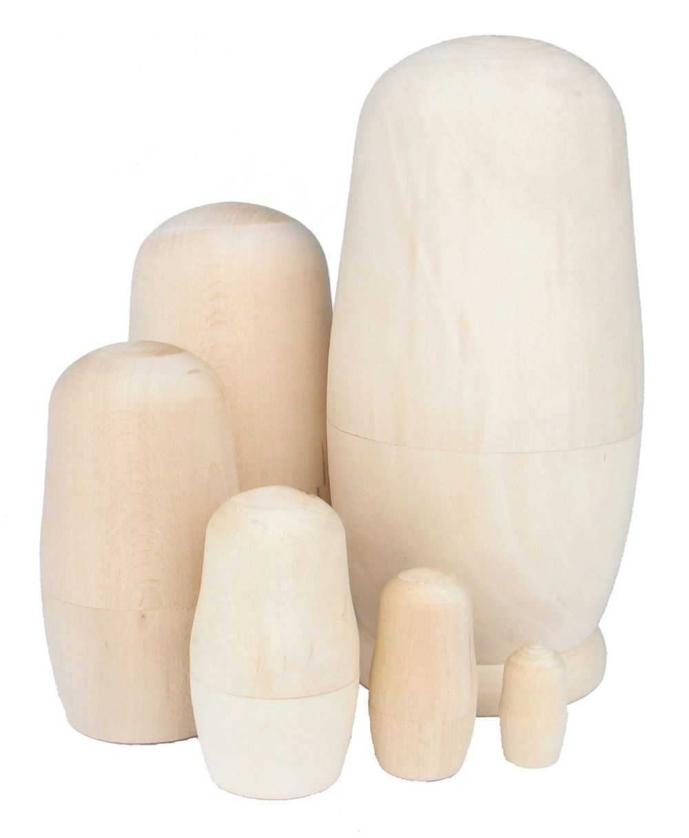 도매 - 6pcs matryoshka 인형 나무 장난감 아기 손수 장난감 중첩 인형 러시아어 인형 도색 한 모델 아이 선물 어린이 DIY 장난감