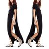 Atacado-Sexy Mulheres Alto Side Dupla Slit Splits Long Maxi Camiseta Vestido Blusa Top G428SD