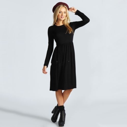 long sleeve skater dress plus size