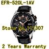 Hurtownia-EFR-520L-1AV Nowy Męski Zegarek Kwarcowy Wodoodporny Czarny Skórzany Pasek Zegarek EFR-520L-1A EFR 520L Wristwatch