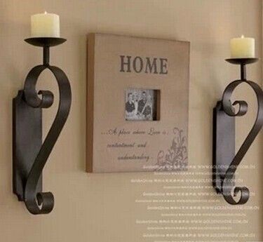 

Wholesale-New European style candlestick classic retro Wall Sconces Glass Iron rural vintage decoration candleholders with goblet candles