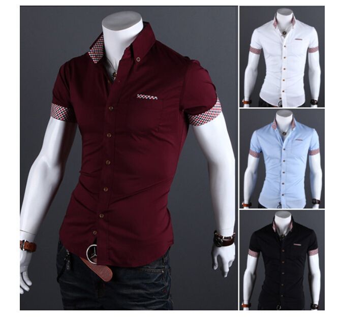 Wholesale-Mens Fashion Designer Shirts New 2015 Summer Men's Clothing ...