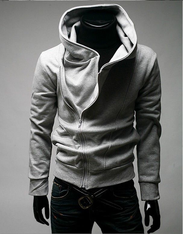 high collar hoodie mens