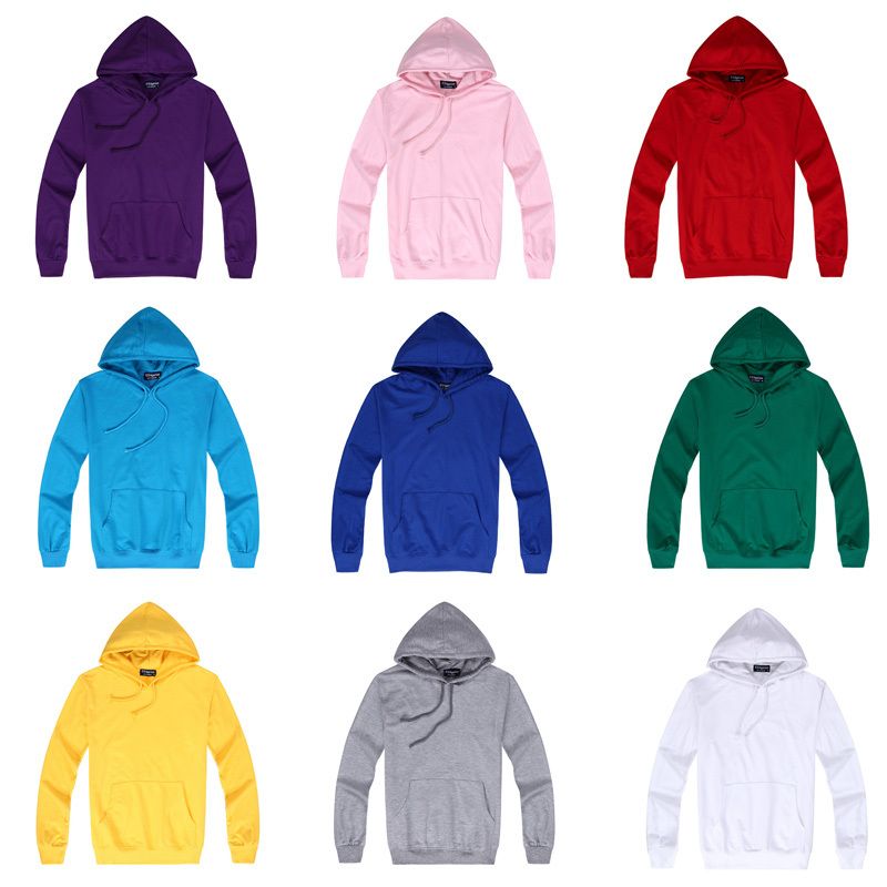 

Wholesale-2015 Spring 100%Cotton Cheap Men' Women' Lover Hoodies Men Solid Color Simplicity Sport Sweatshirt 10 Colors Plus SIZE, White