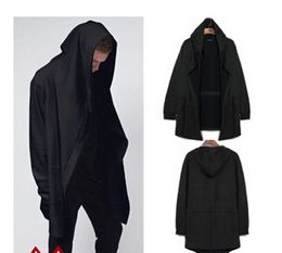 Europe&America style new hoody sweatshirts cloak long sleeves men Shawl outwear streetwear style hoody men's plus long hoodies for men for b