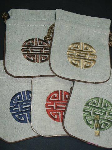 Unikalny chiński styl Małe duże lniane torby prezent biżuteria woreczki sznurek haftowane szczęście opakowania dekoracyjna torba do przechowywania 50 sztuk / partia
