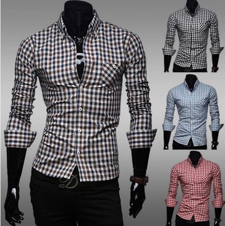 

Wholesale- Slim Fit Fashion Male Casual Dress Sobretudo Sociais Vetement Camisa Masculina Social Homme Chemise Hombre Men Shirt S129, Black