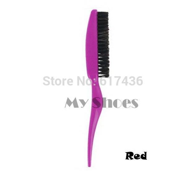 

wholesale-10pcs/lot new arrive professional plastic teasing / back hair combing slim line styling hair brushes 3colors 10189 3f, Silver