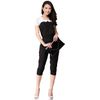 Atacado-Europeia estilo preto e branco mulheres casuais jumpsuit patchwork macacão magro elegantes macacos elegantes