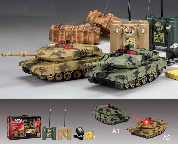 remote control laser tag fighting battle tank set