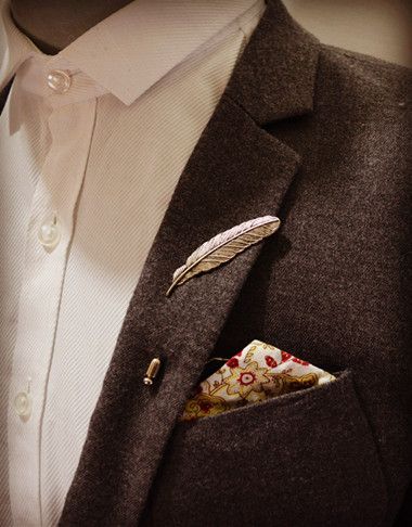 Al por mayor-Vintage broches de plumas de oro collar retro pin solapa pin diseño de marca broches únicos