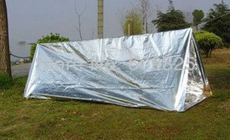 Wholesale-5 x Emergency Rescue Thermal Shelter Tent Outdoor Camping Emergency Blanket Sunshade Tent Free Shipping 5pcs