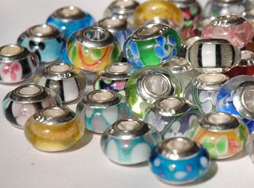 500pcs SILVER plated single CORE MURANO GLASS BEAD core never fall off stronger than double core