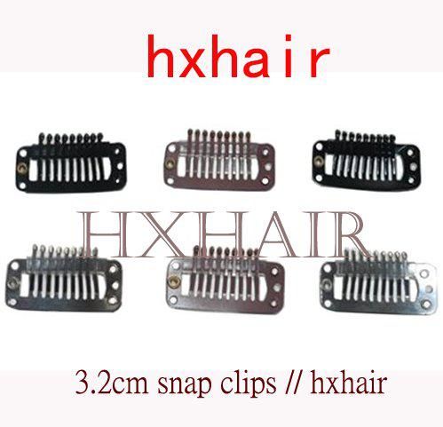 1000pcs 3.2cm haute qualité perruques clipser / Toupee Snap Clips / Outils d'extension de cheveux