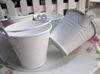 100pcs/lot,Free Shipping!Wedding favors, white tin candy pail, tin pails favors, mini bucket favors