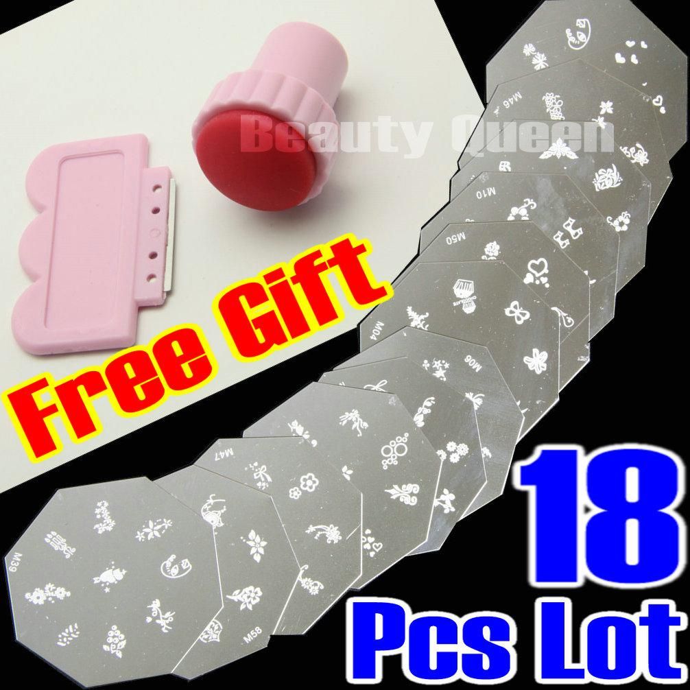 18 pcs lot DIY Nail Art Kond Stamp Stamping Image Plate Design Template + Free Ship Tool-image-96388165
