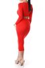 Gros-rouge noir blanc femmes crop top + crayon moulant taille haute longues maxi jupes femmes saias femininas sexy tenues chaudes