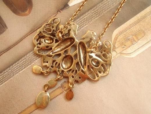 Heet vintage persoonlijkheid pauwvorm vorm trui keten edelsteen lange ketting mode dames / 