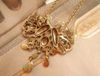 Heet vintage persoonlijkheid pauwvorm vorm trui keten edelsteen lange ketting mode dames 20pcs / lot