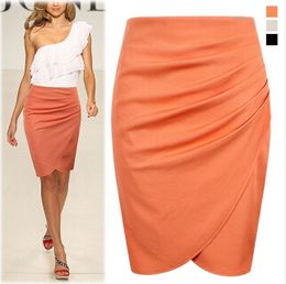 Wholesale-Office Woman Skirt summer Knee-length Pencil Skirts 2015 Plus Size Casual Formal Step OL Suit Business skirts free shipping