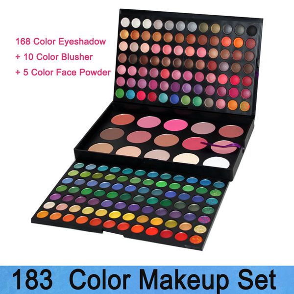 

wholesale-dropshipping professional make up set 183 color eyeshadow + blusher + foundation face powder makeup palette ing