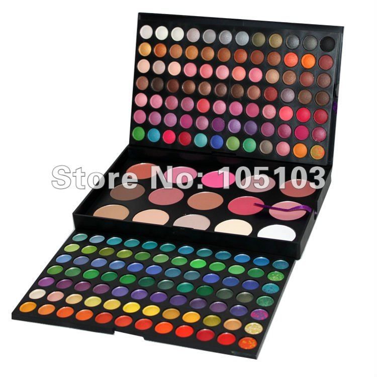 Vente en gros-Dropshipping! Ensemble de maquillage professionnel 183 couleurs fard à paupières + fard à joues + fond de teint palette de maquillage en poudre pour le visage livraison gratuite