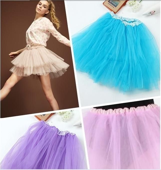 

Wholesale-2015 Hot Women Girl Pretty Elastic Stretchy Tulle Teen 3 Layer Adult Tutu Lolita Ballet Skirt 12 Colors Free Shipping 4021, Green