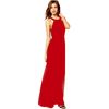 Wholesale-Long Evening Dresses Sexy Women Maxi Chiffon Dress Halter Neck Back Cut Out Black and Red vestido de festa Size S M L XL