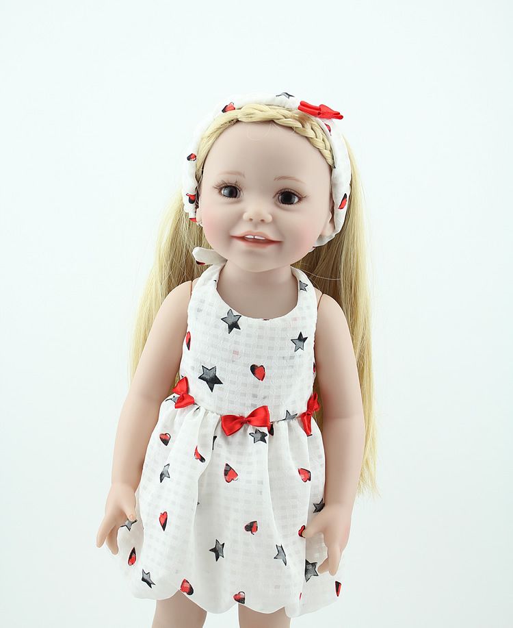Wholesale 18'' Smiling Girl Doll American Toys For Children Brown Eyes