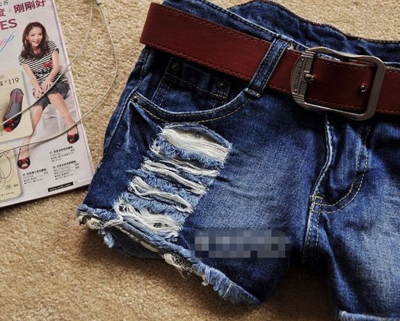 Grossist-jeans kvinna 2015 rippade jeans denim shorts pantaloner vaqueros mujer kvinnlig vintage blekta heta byxor mager jeans för kvinnor