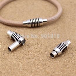 Wholesale-Inner size 4mm fitting leather cord 10pcs/lot rhodium copper magnetic clasp for DIY jewelry F1018