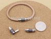 Wholesale-Inner size 4mm fitting leather cord 10pcs/lot rhodium copper magnetic clasp for DIY jewelry F1018