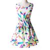 Wholesale-S M L XL XXL XXXL Vestidos Femininos 2015 Summer Women Casual Bohemian Floral Sundress Printed Sleeveless Beach Chiffon Dress