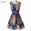 Wholesale-S M L XL XXL XXXL Vestidos Femininos 2015 Summer Women Casual Bohemian Floral Sundress Printed Sleeveless Beach Chiffon Dress