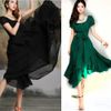 Wholesale-eb4 Summer Dress 2015 Vintage Chic Prom Party Casual Dress Chiffon Green Red Black Long Maxi Women Dress Vestidos Femininos