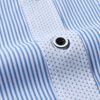 Partihandel-Ny Högkvalitativ Män Casual Slim Fit Shirt Bomull med Modal Långärmad Striped Mens Stylish Dress Shirts Gratis frakt