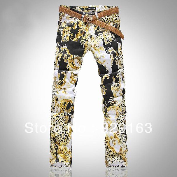 mens leopard print jeans