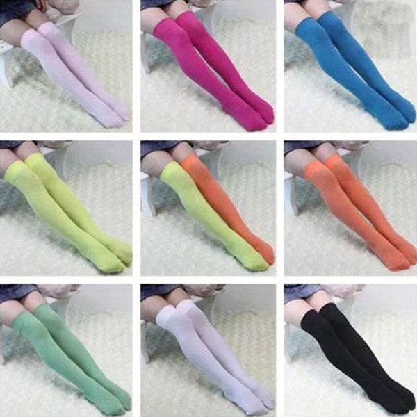 

Wholesale-Cute Kids Children Girls Fashion Opaque Knit Over Knee Thigh High Sock