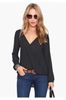 도매 - 새로운 봄 여름 쉬폰 셔츠 패션 섹시한 깊은 V 넥 여성 블라우스 블랙 화이트 레드 긴 소매 탑스 Blusa 9236