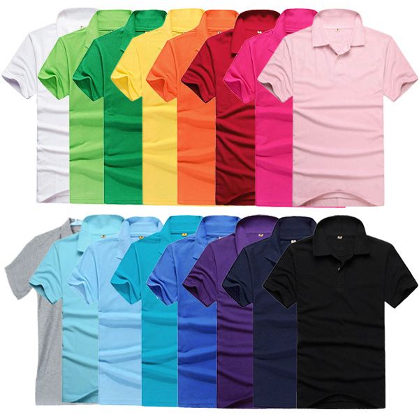 

Wholesale-Factory Price! Classic Men Lapel Shirt Short Sleeve Solid Hot Tee Asia M L XL XXL 3XL