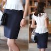 Wholesale-HOT 2015 Summer Style Slim Hip Career Short Skirts Womens Ladies Sexy High Waist Knee-Length Pencil Skirt 4 Colors Plus Size