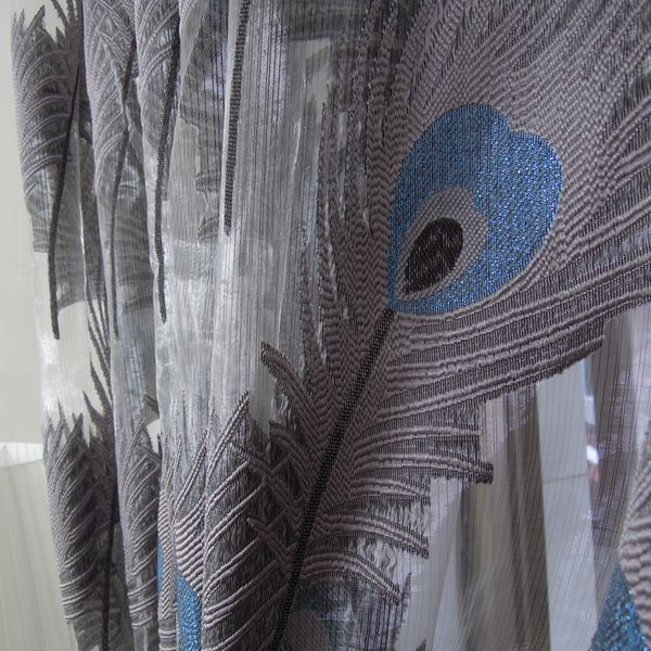 2019 Wholesale Peacock Blue Sheer Curtains For Windows Tulle