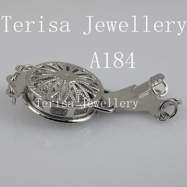 Ny lås A184 # Jewellelry Clasp för 3 String Halsbandslås. Vit färg 50st / lot