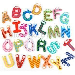 Fridge Wooden Magnets Baby Children Toy A-Z ABC Educational Alphabet 26 LettersM