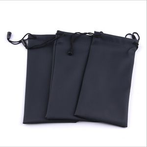 Wholesale-50pcs/lot Black Durable waterproof Dustproof plastic sunglasses pouch soft eyeglasses bag glasses case Eyewear Accessories