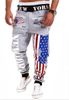 Wholesale-Alisister fashion men/women's joggers pants skinny sweatpants hip hop jogging trousers 4 color Flag letters print sweat pants