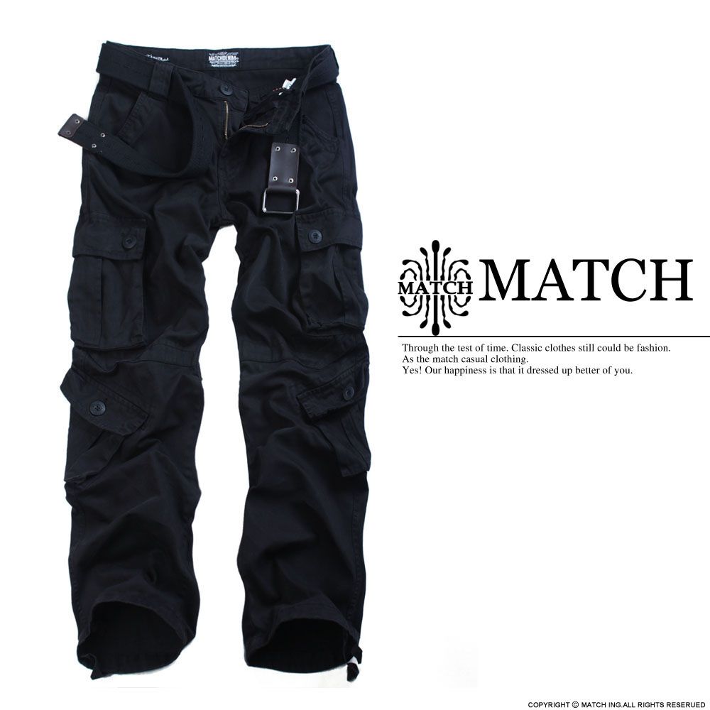 Groothandel-Heren Klassieke Matchstick Baggy Broek Slant Pocket Cargo Broek SZ 29-44 #3357