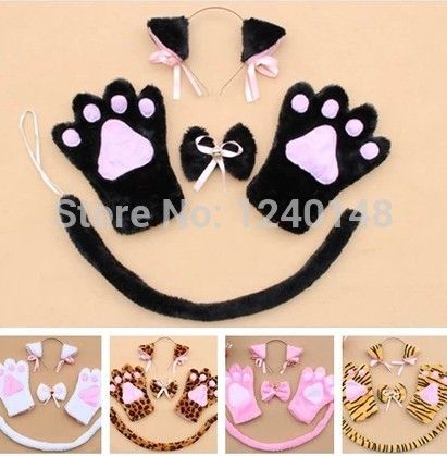 Wholesale Anime Neko Cosplay Costume Accessory Cat Neko Ears Set